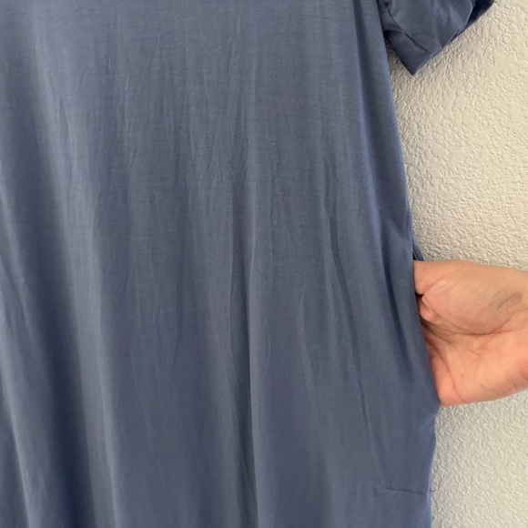 ADAY Essentialist T Shirt Dress XS Blue Short Sleeve Jersey Knit Casual Minimal - Picture 8 of 10